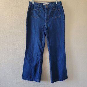 Christy Dawn Womens The Lula Jeans Cobalt Blue Denim size 32 High Rise Flare EUC